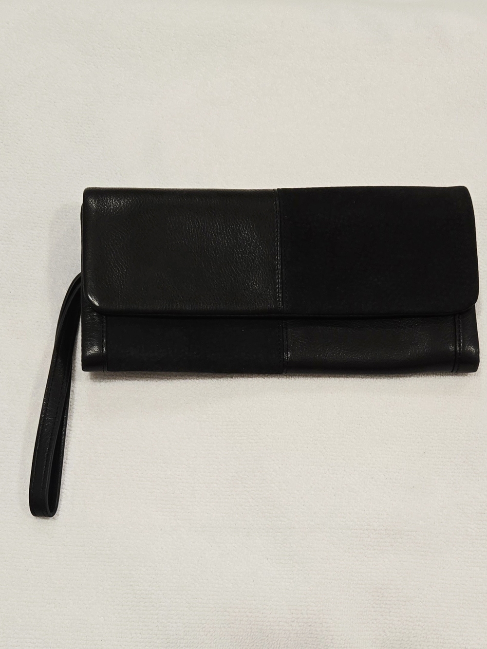 HOBO Black Leather Wristlet Clutch